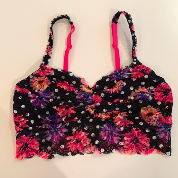 PINK by VS NEVER WORN Lace bandeau with flower print - Picture 1 of 4